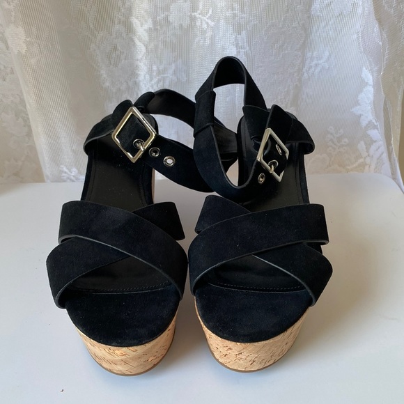 MARC FISHER LTD Cacie Platform Sandal In Black Suede 9 - Picture 12 of 13